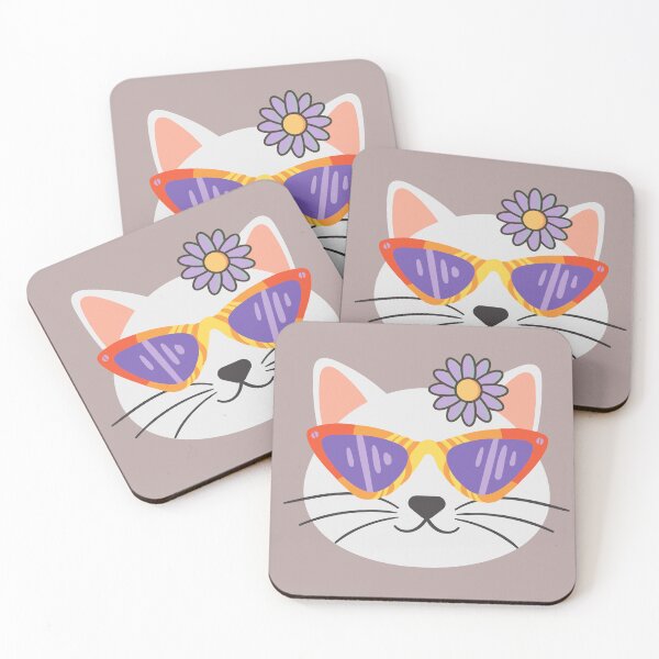 Item preview, Cute kitty face with glasses, with chip style. Stylish cat for cat lovers. designed and sold by EMIPRINCESS.