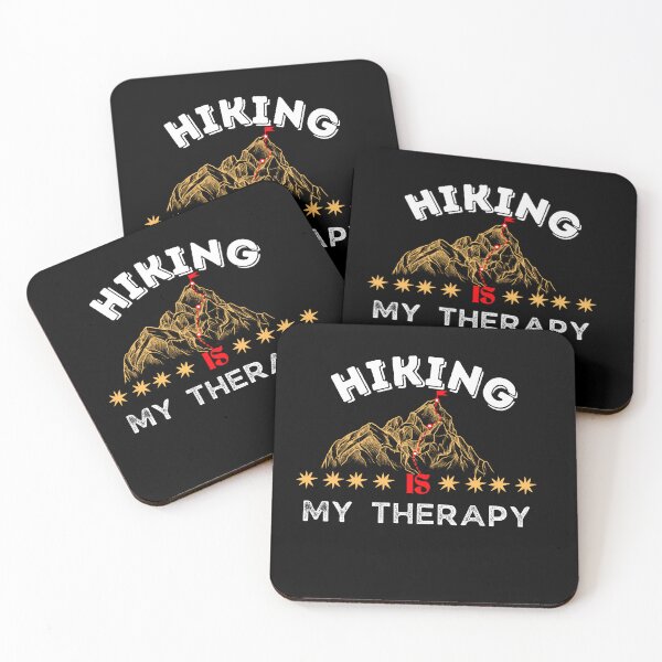 Item preview, Hiking is my Therapy - with white, yellow and red color designed and sold by sama-stylish.