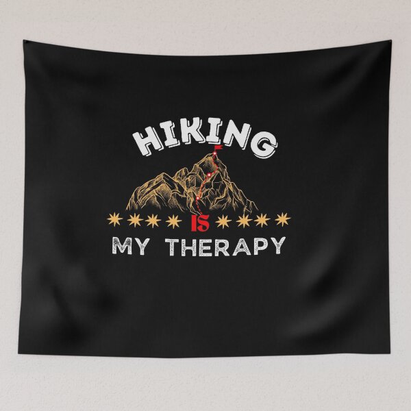 Item preview, Hiking is my Therapy - with white, yellow and red color designed and sold by sama-stylish.