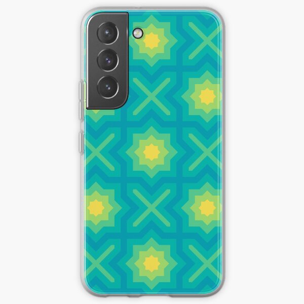 Illuminating Peacock Blue Abstract Star Pattern Samsung Galaxy Soft Case