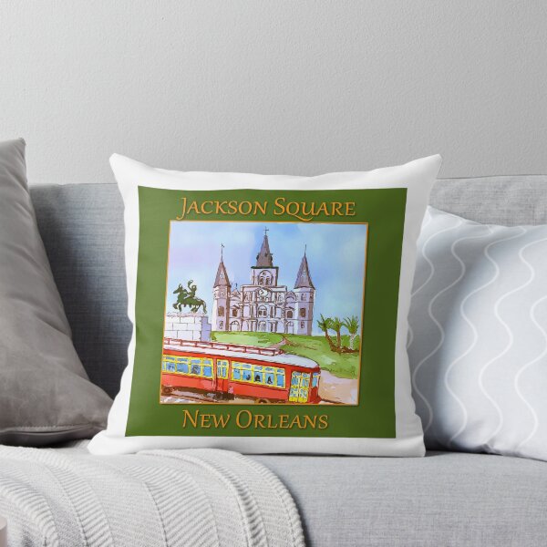 Item preview, Catedral de St. Louis y tranvía como se ve en Jackson Square New Orleans - WelshDesigns designed and sold by welshdesigns.