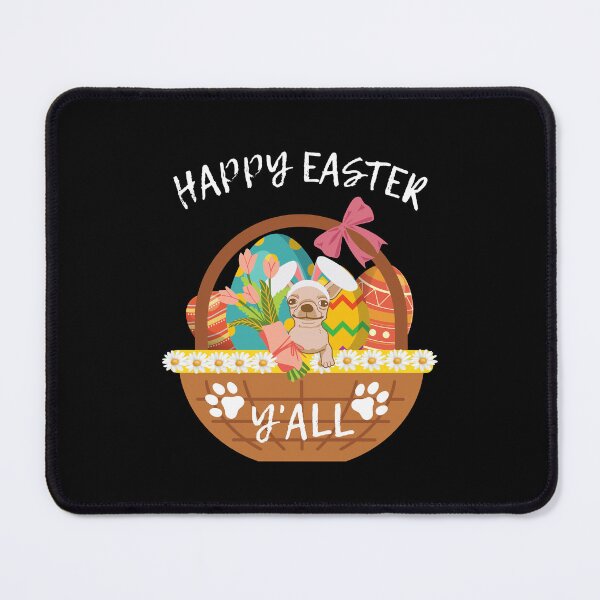 Item preview, Happy Easter Yall Funny Dog With Bunny Ears designed and sold by BronikowskiART.