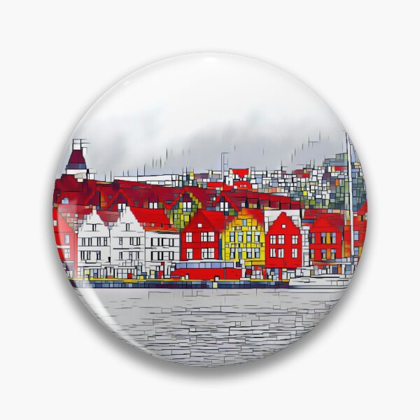 Item preview, Calm Nordic Lakeview of Bergen, Bryggen Old Town Norway Scandinavia designed and sold by Travalex.