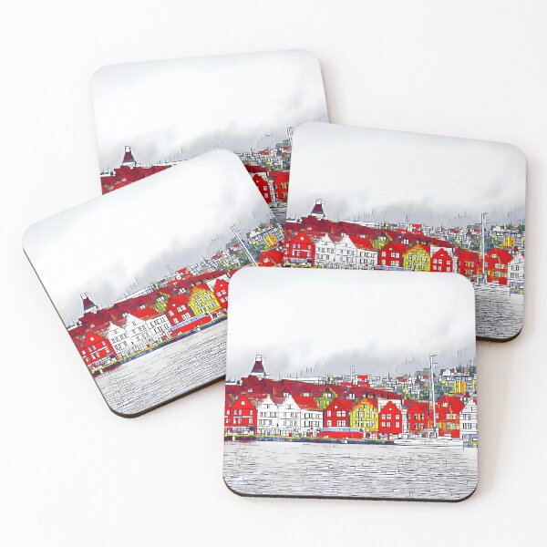 Item preview, Calm Nordic Lakeview of Bergen, Bryggen Old Town Norway Scandinavia designed and sold by Travalex.
