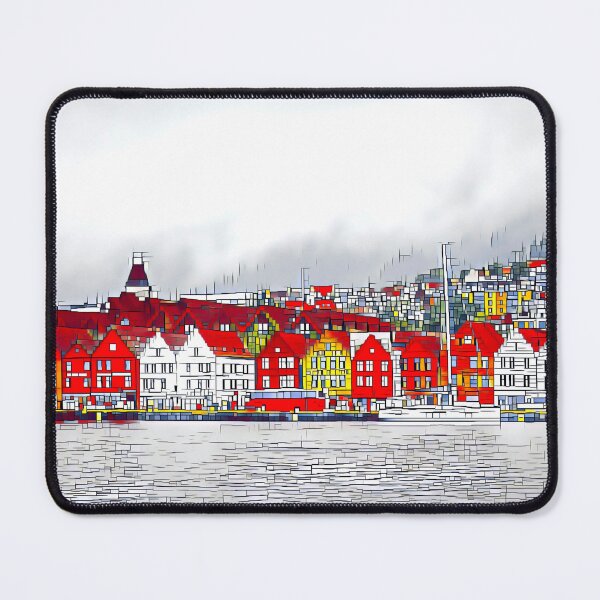 Item preview, Calm Nordic Lakeview of Bergen, Bryggen Old Town Norway Scandinavia designed and sold by Travalex.