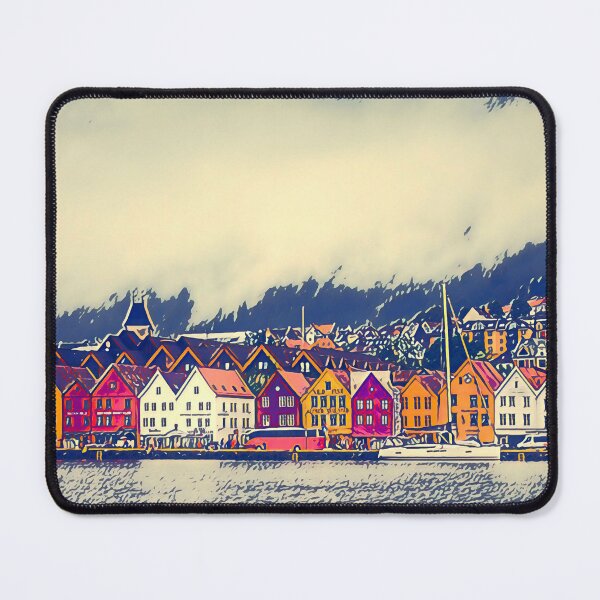 Item preview, Calm Nordic Lakeview of Bergen, Bryggen Old Town Norway Scandinavia designed and sold by Travalex.