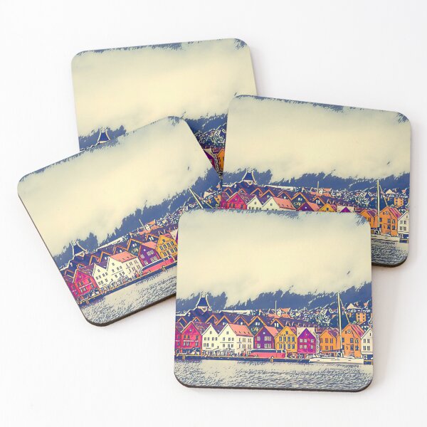 Item preview, Calm Nordic Lakeview of Bergen, Bryggen Old Town Norway Scandinavia designed and sold by Travalex.