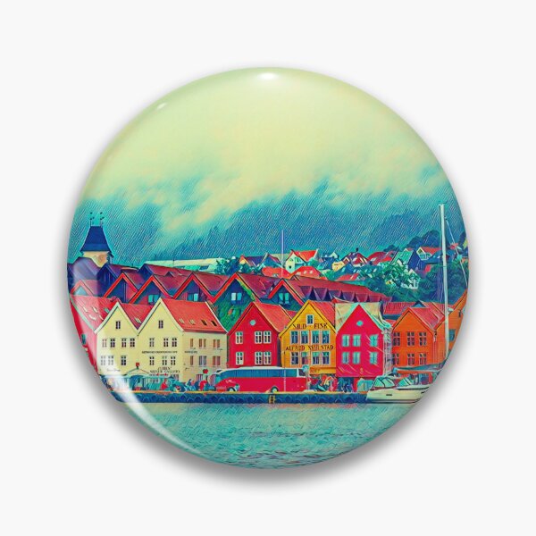 Item preview, Calm Nordic Lakeview of Bergen, Bryggen Old Town Norway Scandinavia designed and sold by Travalex.