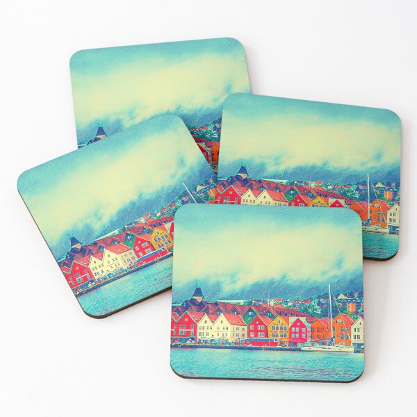 Item preview, Calm Nordic Lakeview of Bergen, Bryggen Old Town Norway Scandinavia designed and sold by Travalex.