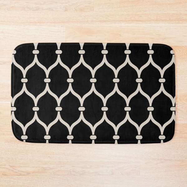 Item preview, Pretty Ogee Pattern Black and Linen White designed and sold by tonymagnerart.