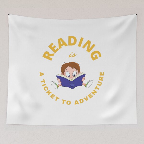 Item preview, reading is a ticket to adventure designed and sold by DoraHappy.