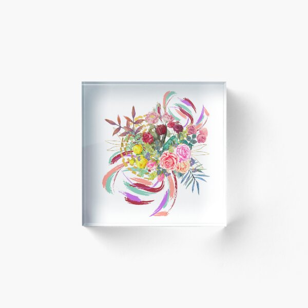 Item preview, Fresh rose Flowers and golden brush painting.  designed and sold by Sanaany.