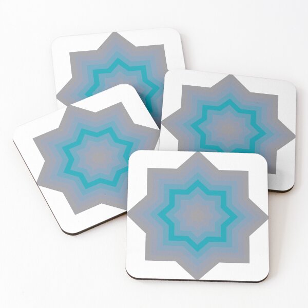 Item preview, Ultimate Grey Peacock Blue Abstract Star Pattern designed and sold by PatternSalad.