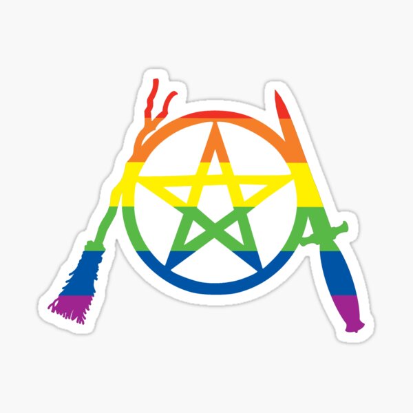 Item preview, Rainbow Pride Pent, Besom, & Blade designed and sold by Queer AF Warlock.