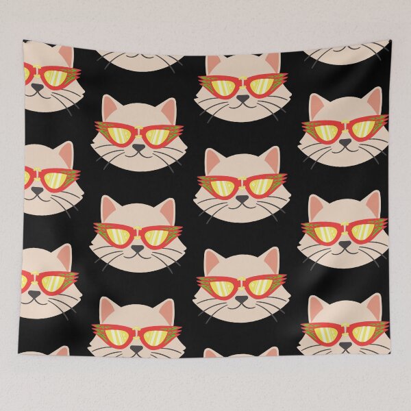 Item preview, Cat face with colored glasses, very stylish, excellent for children or babies who like cats designed and sold by EMIPRINCESS.