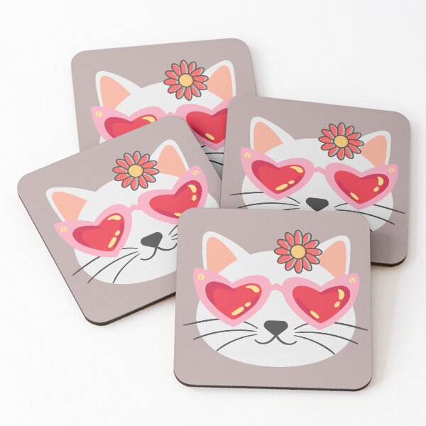 Item preview, Cute kitty face with glasses, with chip style. Stylish cat for cat lovers. designed and sold by EMIPRINCESS.
