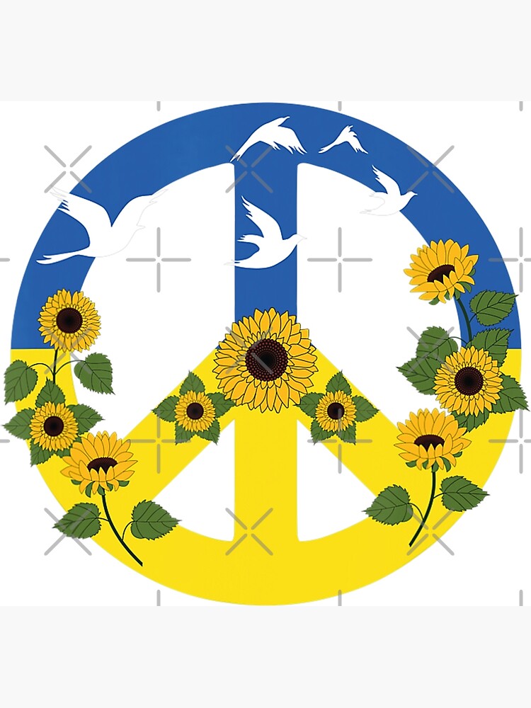 "Sunflower Ukrainian Flag Peace Heart Love I Stand With Ukraine