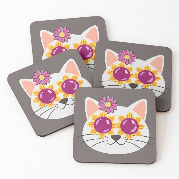 Item preview, Cute kitty face with glasses, with chip style. Stylish cat for cat lovers. designed and sold by EMIPRINCESS.