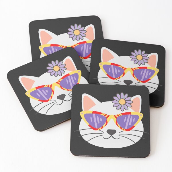 Item preview, Cute kitty face with glasses, with chip style. Stylish cat for cat lovers. designed and sold by EMIPRINCESS.