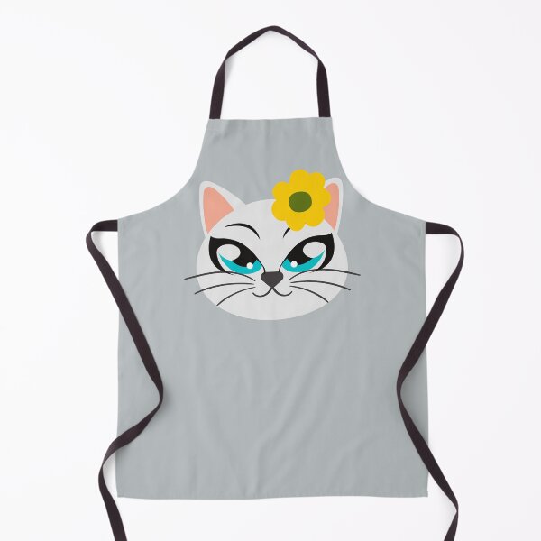 Item preview, Face of cute kitten with blue eyes and yellow flower, chip style. Stylish cat for cat lovers. designed and sold by EMIPRINCESS.