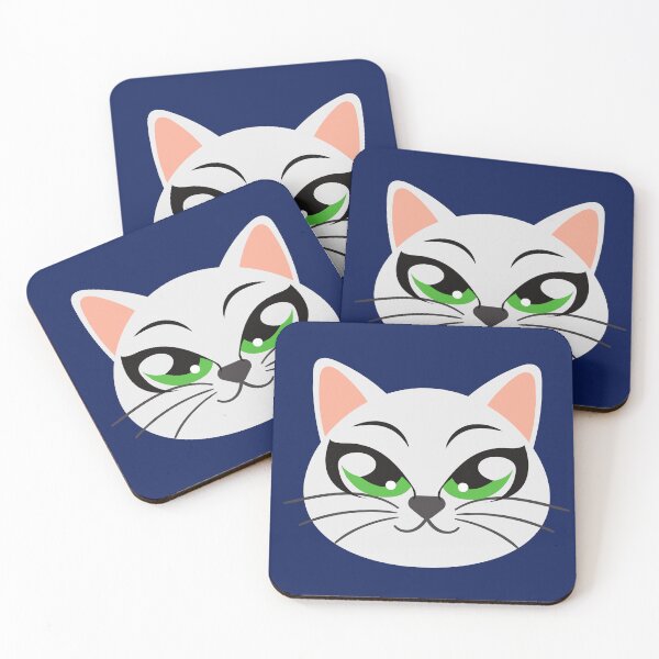 Item preview, Copy of Cute kitty face with glasses, with chip style. Stylish cat for cat lovers. designed and sold by EMIPRINCESS.