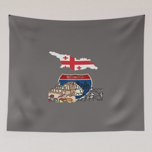 Item preview, Georgia Map with Flag designed and sold by FunZoo.