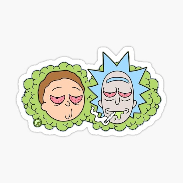 Rick et Morty de l'herbe ! Sticker