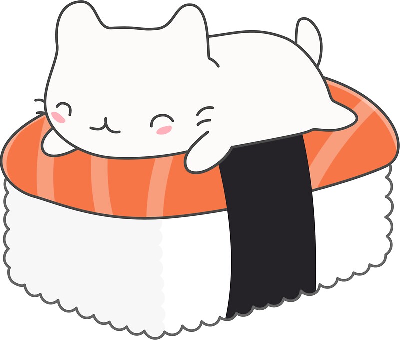 "Kawaii Sushi Cat " Stickers by happinessinatee  Redbubble