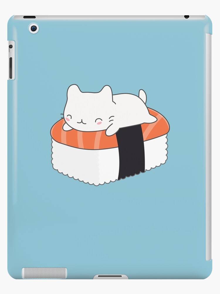 Kawaii Sushi Cat Ipad Case Skin By Happinessinatee Redbubble