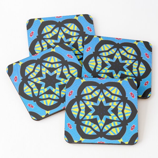 Item preview, GEOMETRIC ABSTRACT MASK PATTERN WITH ARUBAN FLAG COLORS - ARRUBA ONE HAPPY ISLAND 8. designed and sold by Ralek.