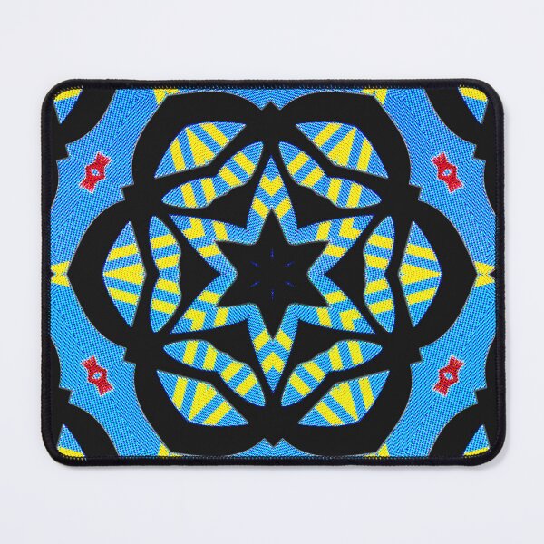Item preview, GEOMETRIC ABSTRACT MASK PATTERN WITH ARUBAN FLAG COLORS - ARRUBA ONE HAPPY ISLAND 8. designed and sold by Ralek.