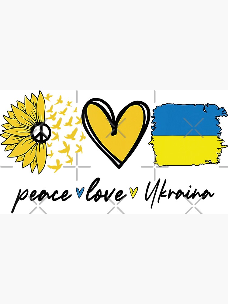 "Sunflower Ukrainian Flag Peace Heart Love I Stand With Ukraine Ukrainian Matching Gift