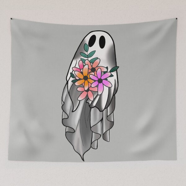 Item preview, Cute Ghost with Flowers designed and sold by Denvervineart.