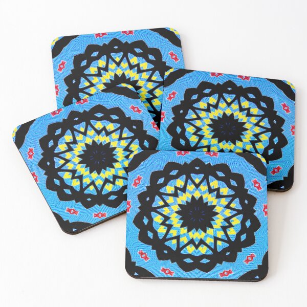 Item preview, GEOMETRIC ABSTRACT MASK PATTERN WITH ARUBAN FLAG COLORS - ARRUBA ONE HAPPY ISLAND 10. designed and sold by Ralek.