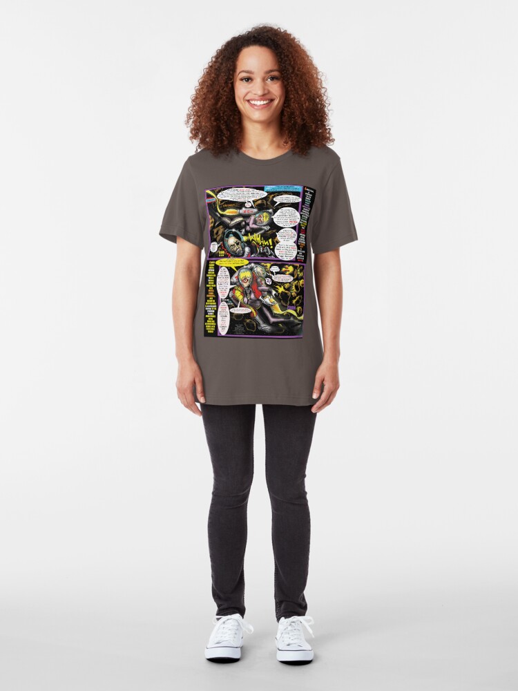 Alternate view of Page #4 of Tex Watt's WEEKLY (UNCENSORED) SUNDAY COMIX POP-ART Slim Fit T-Shirt