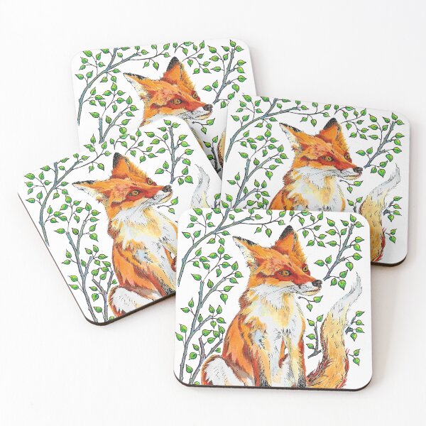 Item preview, Fox With Leafy Background designed and sold by JulieSpriddle.