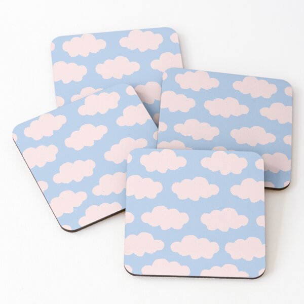 Item preview, Pink clouds in a blue sky pattern designed and sold by Thegentleshop.