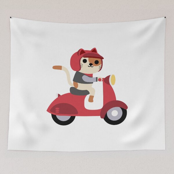 Item preview, cat on a scooter designed and sold by beunique5.