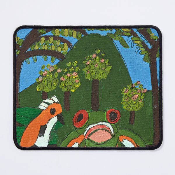 Item preview, Green Frog and Bird Zion Levy Stewart Original Art designed and sold by Zion Levy Stewart.