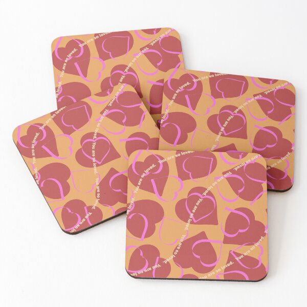 Item preview, You Are So Loved Hearts Pattern apricot, red and pink designed and sold by MyThingNow.