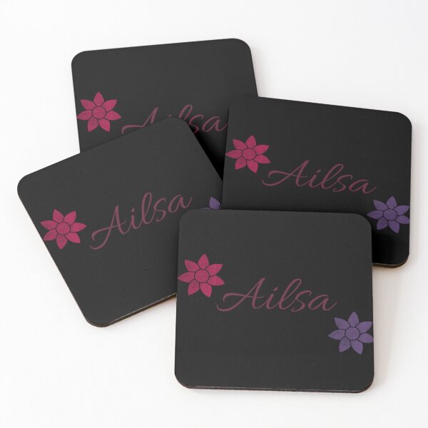 Item preview, Ailsa Floral Name Calligraphy Design Black Version designed and sold by Cora Gregory.