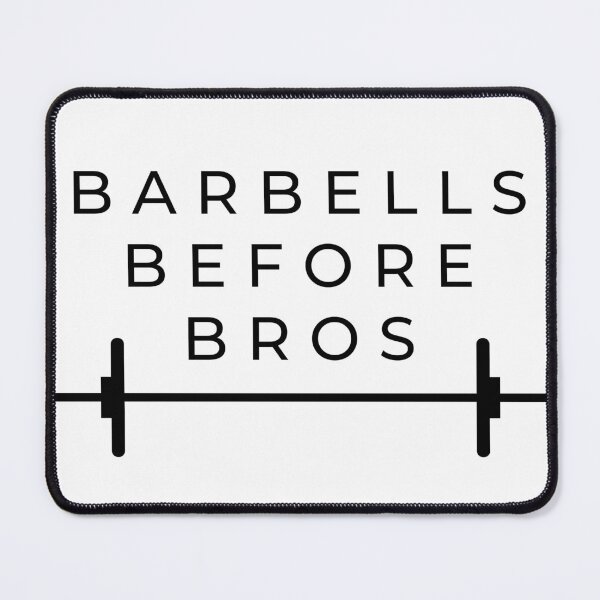 Item preview, Barbells Before Bros Funny Workout Gym Pun designed and sold by LaughingHorseCo.
