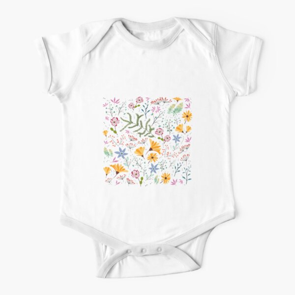 Pearl spring colorful garden Short Sleeve Baby One-Piece