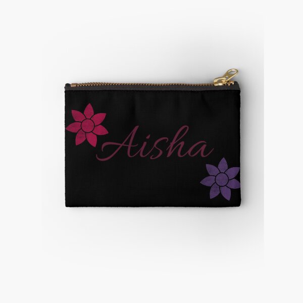 Item preview, Aisha Floral Name Calligraphy Design Black Version designed and sold by Cora Gregory.