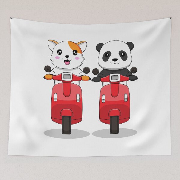 Item preview, scooter cat and panda designed and sold by beunique5.