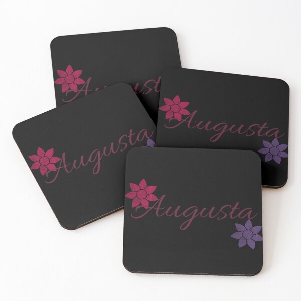 Item preview, Augusta Floral Name Calligraphy Design Black Version designed and sold by Cora Gregory.