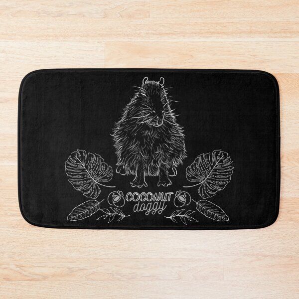 Item preview, Coconut Doggy Capybara and Tropical Leaves Line Art designed and sold by nimreninmu.