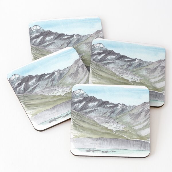 Item preview, Mt Cook Aoraki from Sealy Tarns Watercolour designed and sold by Tom Napper Design.