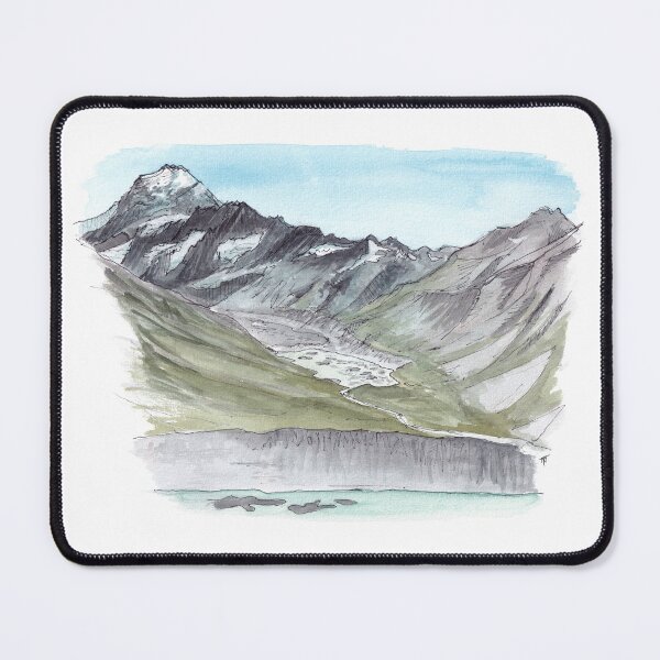 Item preview, Mt Cook Aoraki from Sealy Tarns Watercolour designed and sold by Tom Napper Design.