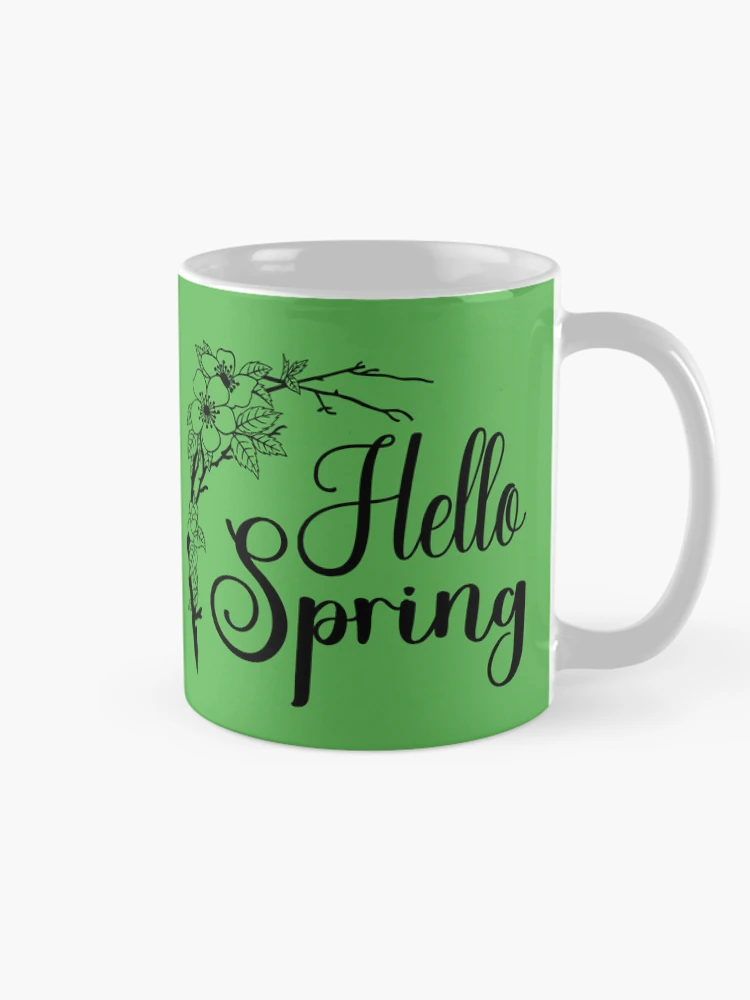 Thumbnail 3 of 6, Coffee Mug, Hello Spring. Spring Quote, Spring Flower, Spring Lover, Spring Design designed and sold by DesignHouse07.
